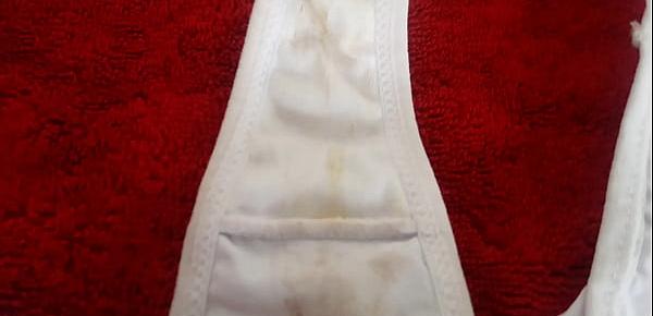  calzon blanco recien usado  white used panties